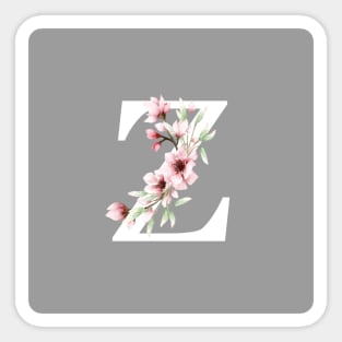 Letter Z Monogram With Cherry Blossoms Sticker